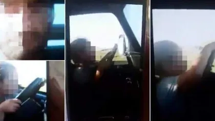 Fetiţă de 6 ani din Arad, filmată conducând o camionetă pe câmp. Tatăl, care n-are permis, transmite LIVE, pe Facebook: Dă-i mai tare!