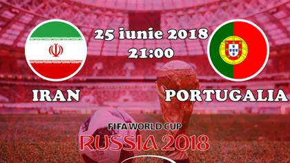 PORTUGALIA - IRAN 1-1 în Grupa B de la CM 2018. 