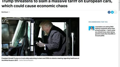Donald Trump vrea să pună TARIFE VAMALE de 20% pe importurile de automobile din blocul comunitar european