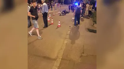 Accident grav în Capitală. Un bărbat a fost rănit de un motociclist, chiar pe trecerea de pietoni