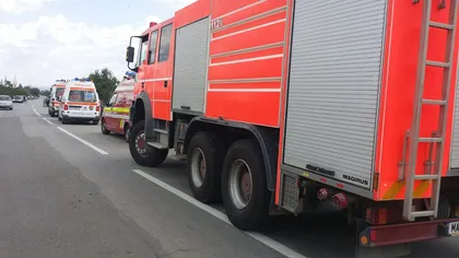 Carambol la ieşirea din Râşnov către Bran, un autocar implicat în accident