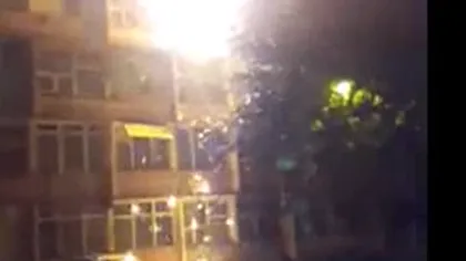 Explozie într-un bloc din Braşov. Un bărbat a probat butelia cu o brichetă VIDEO