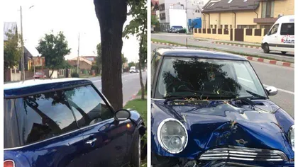 TÂRGOVIŞTE. O tânără beată şi drogată a pierdut controlul volanului şi a intrat cu maşina într-un copac