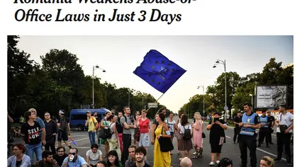 New York Times: România a slăbit legislaţia privind abuzul în serviciu în doar trei zile