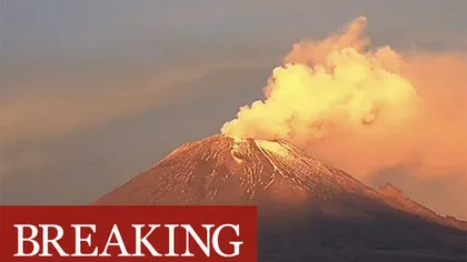 Vulcanul Popocatepetl din Mexic a erupt violent VIDEO