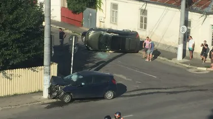 Accident spectaculos în Călăraşi. Trei maşini au fost grav avariate VIDEO