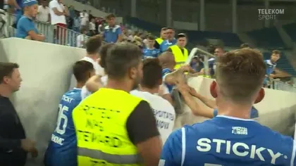 SCENE INCREDIBILE. Alex Mitriţă a sărit să bată un fan al lui Craiovei! Reacţia genială a lui Cornel Dinu VIDEO