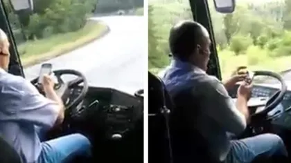 30 de oameni, în pericol din cauza unui şofer de autobuz. Bărbatul a fost filmat de pasageri în timp ce se joacă pe telefon la volan