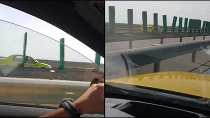 Inconştienţă la volan. Un taximetrist a mers pe contrasens, pe Autostradă VIDEO
