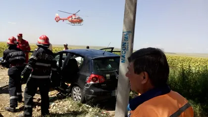 Accident grav în Tulcea. Cinci persoane, printre care două fete de 12 ani, au fost rănite. O victimă, preluată cu elicopterul SMURD