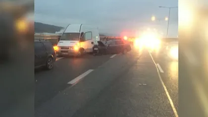 Accident grav pe autostrada A1. Două persoane au fost rănite