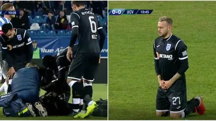 Momente de groază la meciul Poli Iaşi - CSU Craiova. Mihailă a fost lovit în gât şi a rămas inconştient VIDEO