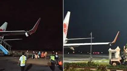 Un avion a lovit un stâlp pe pista aeroportului VIDEO