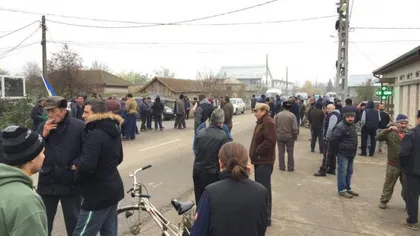 Revoltă într-un sat din Olt. Oamenii protestează împotriva deciziei de a le fi sacrificaţi porcii: 