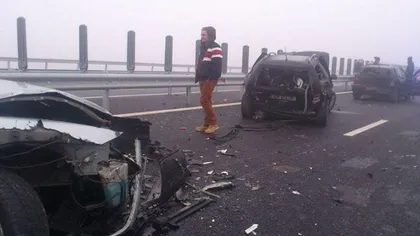 Accident pe Autostrada Bucureşti-Piteşti: trei autovehicule s-au ciocnit