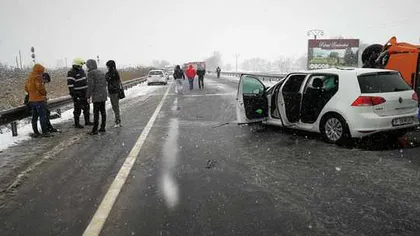 Plan roşu de intervenţie la Sibiu: accident cu patru maşini, sunt afectate 16 persoane