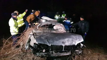 Accident grav în Buzău. Două persoane au murit după ce un autoturism cu volan pe dreapta a derapat într-o curbă VIDEO