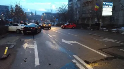 Accident cu cinci maşini în Cluj-Napoca, provocat de un şofer de 61 de ani