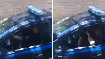 Amor nebun în maşina de poliţie. Un trecător a filmat totul, iar imaginile au fost postate pe Facebook VIDEO
