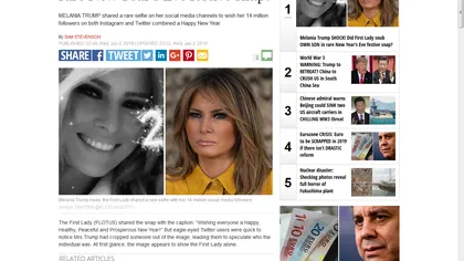 Lovitură de imagine pentru Prima Doamnă a Americii: Melania Trump şi-a eclipsat fiul într-un selfie pe reţelele sociale