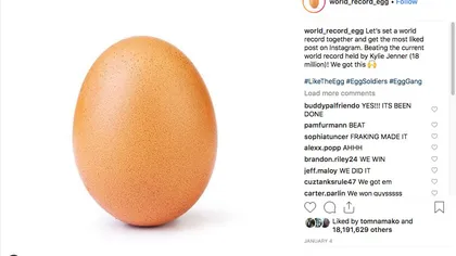 O poză cu un ou a bătut recordul de like-uri pe Instagram. Reacţia lui Kylie Jenner după ce a fost depăşită