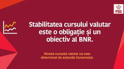 PSD, atac la BNR: Banca Naţională are datoria de a asigura stabilitatea cursului valutar