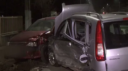 Accident grav, coliziune cu patru maşini în Severin VIDEO