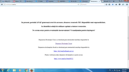 Site-ul ANAF a căzut DIN NOU. Cum se desfăşoară procesele de depunere a declaraţiilor fiscale