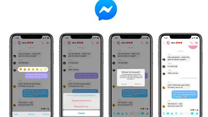 Facebook anunţă noi modificări. Utilizatorii pot şterge mesajele expediate în Messenger