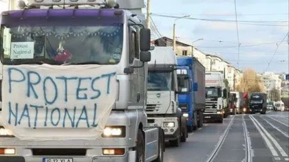 Transportatorii din România protestează la Strasbourg, în faţa Parlamentului European