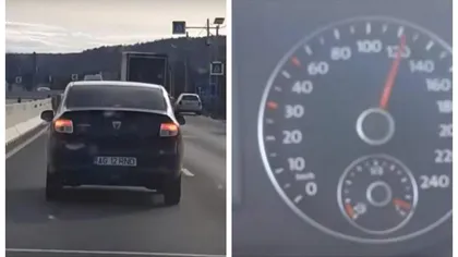 Maşină radar a Poliţiei din Argeş, surprinsă gonind cu 120 de km pe oră VIDEO