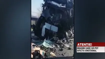 Accident teribil cu două TIR-uri în Italia. Şoferul român este în stare critică VIDEO