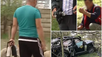 Gest incredibil al localnicilor după accidentul lui Răzvan Ciobanu. I-au băut sucurile şi au plecat cu părţi din caroseria maşinii