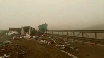 Accident grav pe Autostrada A2 spre Constanţa. Patru persoane sunt rănite - VIDEO