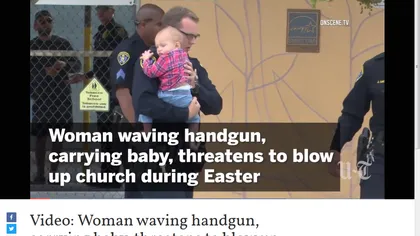Atac armat în biserică: o femeie purtând un copil în braţe a ameninţat că aruncă în aer lăcaşul de cult