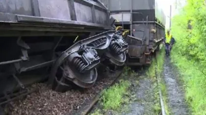 Circulaţie feroviară oprită în Caraş-Severin după deraiarea unui tren marfar