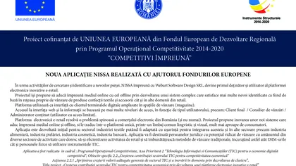 Noua aplicaţie NISSA realizată cu ajutorul fondurilor europene