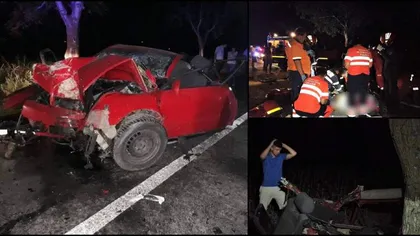 Accident teribil în Tulcea: doi tineri au murit, maşina lor s-a rupt în două