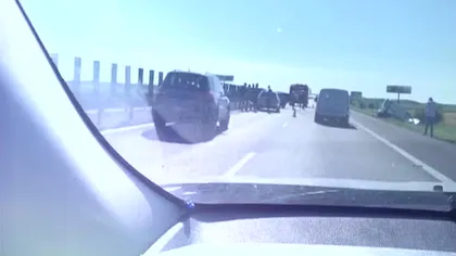 Accident în lanţ pe Autostrada Soarelui. Trei persoane sunt rănite