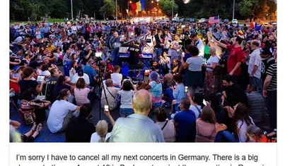 Un pianist german şi-a anulat concertele pentru a participa la protestul din Bucureşti, de pe 10 august