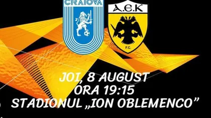 CRAIOVA - AEK ATENA 0-2. Înfrângere grea pentru olteni în Europa League