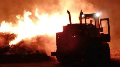 Incendiu puternic la hala unui incinerator din Tulcea