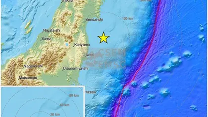 Cutremur puternic în Japonia, în apropiere de Fukushima
