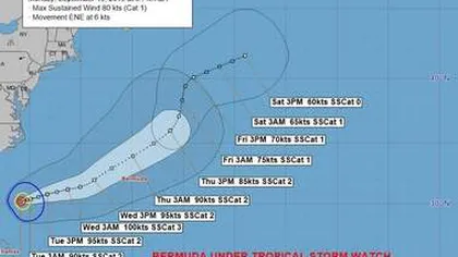 Un nou uragan loveşte Bermudele. 