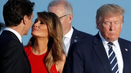 Imagini virale: Melania Trump, în ipostază insolită. S-a sărutat în public cu Justin Trudeau chiar sub nasul soţului ei VIDEO