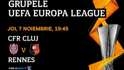 CFR CLUJ - RENNES 1-0 LIVE VIDEO ONLINE STREAMING DIGI SPORT Telekom Sport Look TV. Meci crucial în Europa League 2019