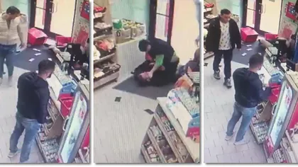 Aşa nu! Bărbaţi din Timişoara, filmaţi în timp ce asistă nepăsători la bătaia dintre vânzătoare şi doi hoţi VIDEO