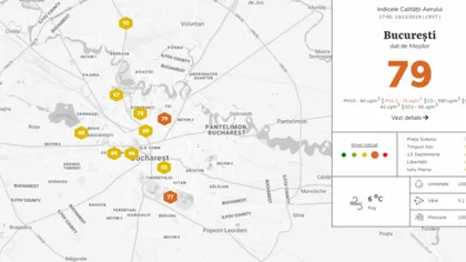 Cât de poluată este Capitala. Harta care îţi arată în timp real cât de poluate sunt diferite zone din Bucureşti