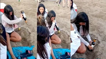 O tânără care a reuşit să desfacă o sticlă de vin fără tirbuşon a şocat internetul