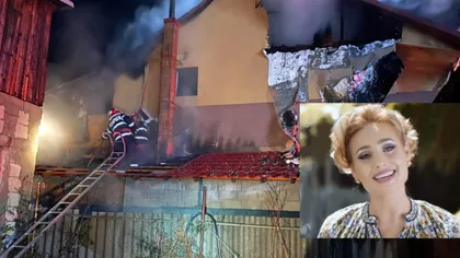 Casa cântăreţei Emilia Dorobanţu, mistuită de flăcări. INCENDIUL a fost stins după CINCI ORE FOTO şi VIDEO